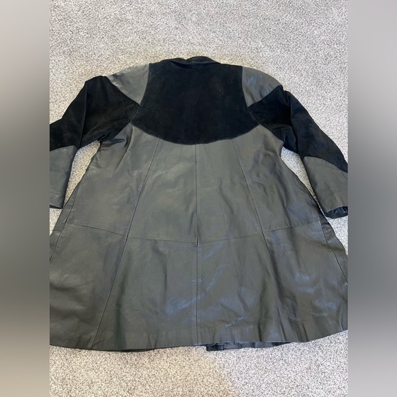 D.A.N.Y Women’s Black Leather/Suede Mid Length Jacket Coat Size Small - Picture 9 of 9